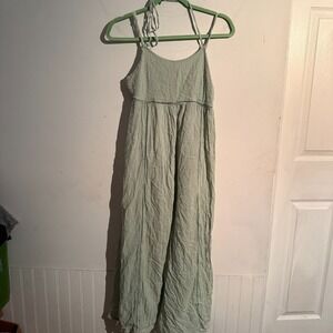 Lilka XS Halsey Embroidered Jumpsuit Mint Wide Leg Boho Festival Resort